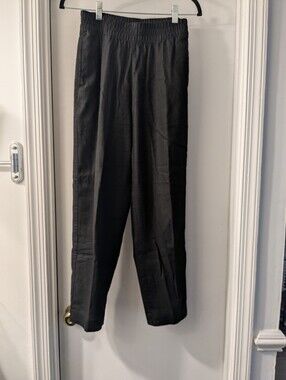 Old Navy Linen Blend High Rise Straight Trousers